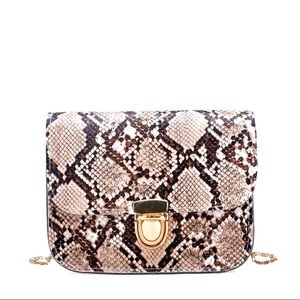 SHEIN Snakeskin chain bag